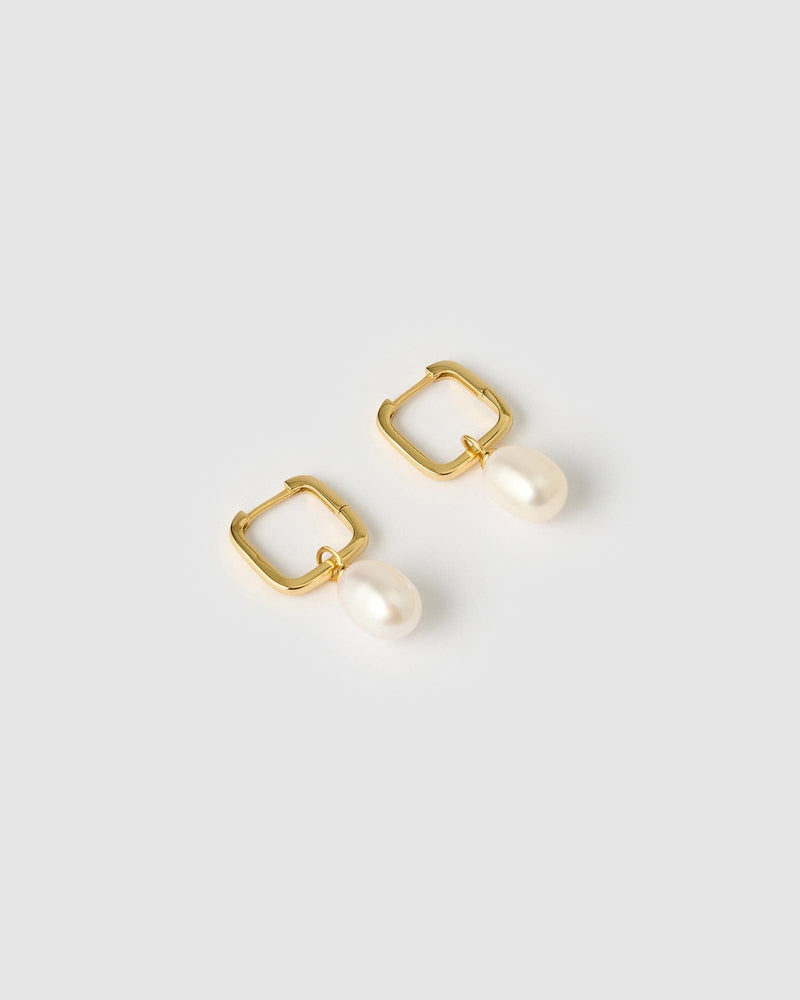Izoa Stacey Earrings Gold Pearl