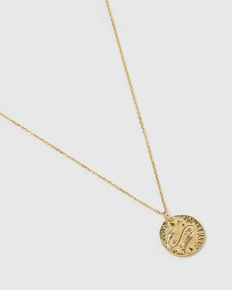 Izoa Necklaces Izoa Star Sign Necklace Pisces Gold IZ-STARNECK-PISCES
