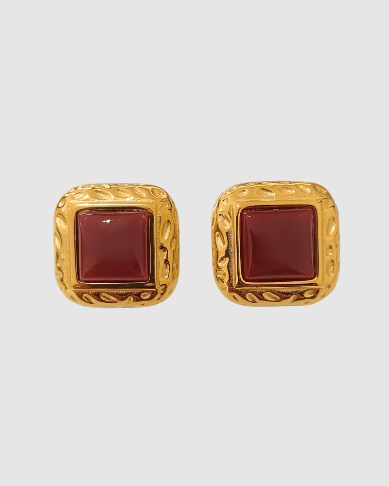 Izoa Stephanie Stud Earring Red