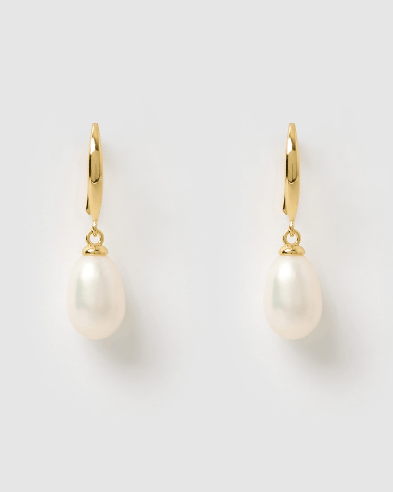 Izoa Sylvia Earrings Gold Freshwater Pearl