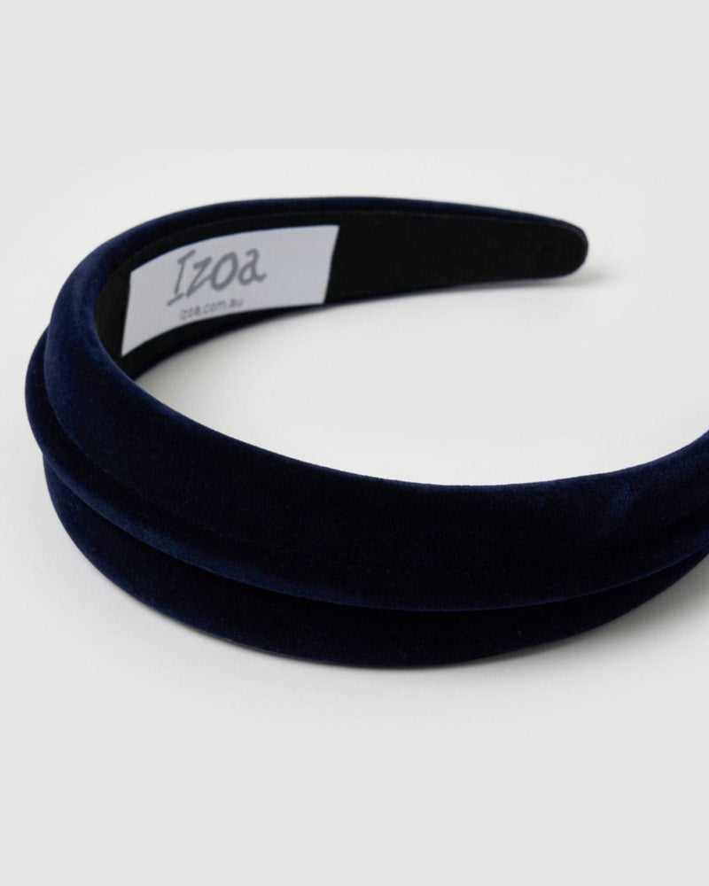 Izoa Tamara Headband Navy Velvet