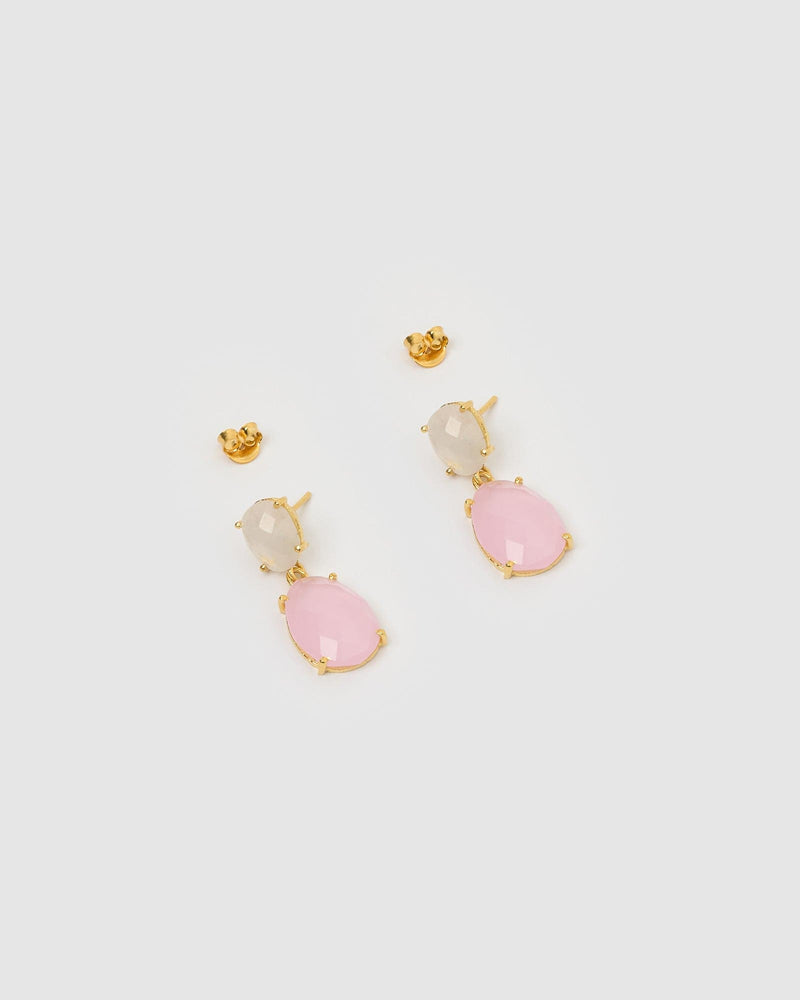 Izoa Earrings Izoa Tinsley Earrings Pink Gold IZ-TINSLEYEAR-PINKGLD