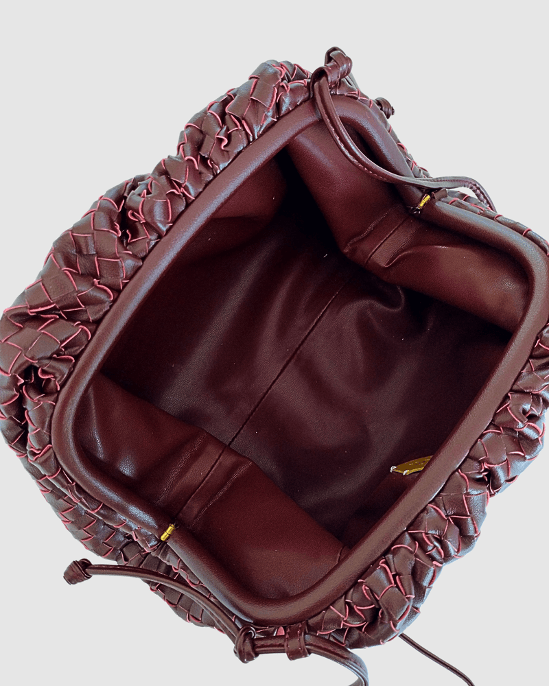 Izoa Vincenza Woven Bag Burgundy