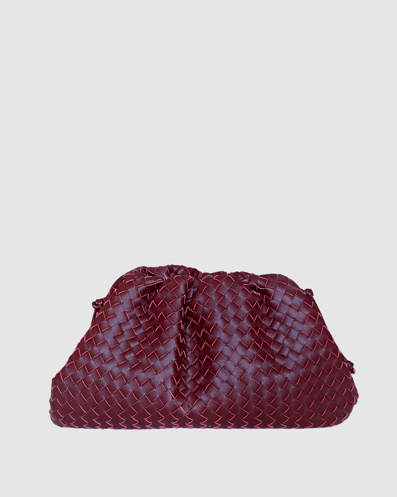 Izoa Vincenza Woven Bag Burgundy
