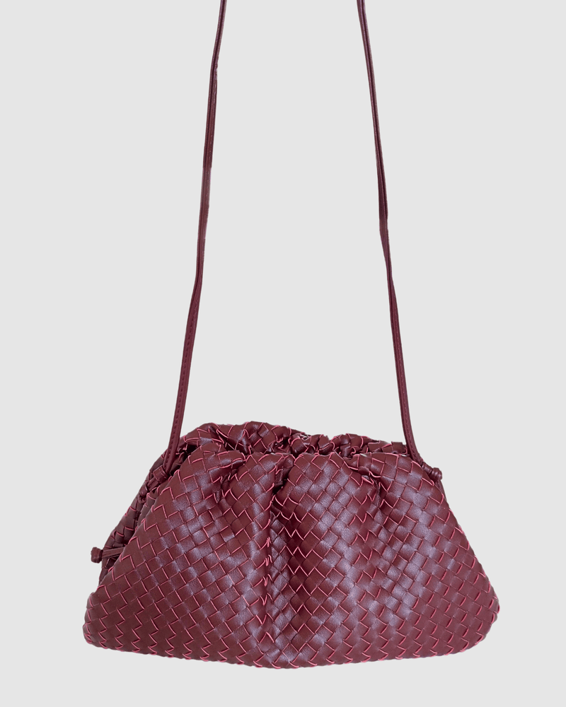 Izoa Vincenza Woven Bag Burgundy