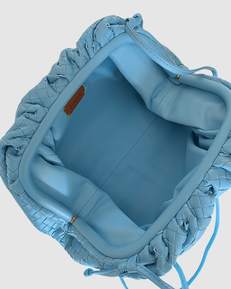 Izoa Bags Izoa Vincenza Woven Bag Light Blue IZ-VINCENZA-LBLUE