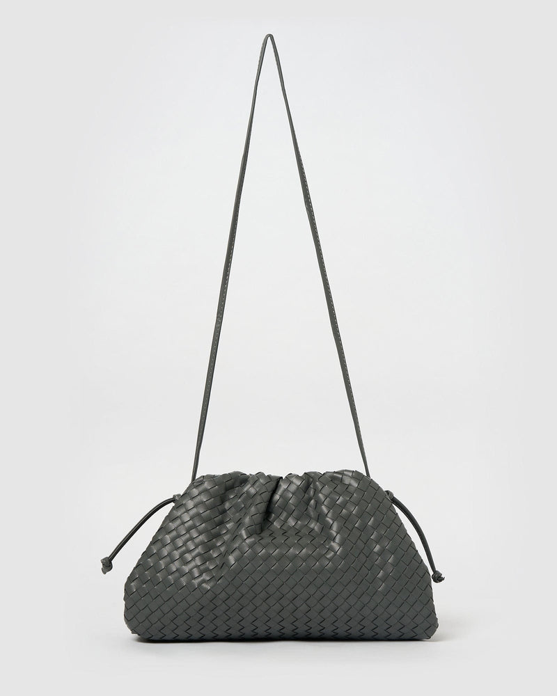 Izoa Vincenza Woven Bag Charcoal - The Zebra Effect