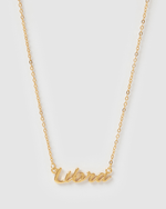 Izoa Libra Written Star Sign Necklace Gold