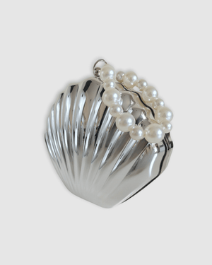 Izoa Bags Izoa Calypso Seashell Clutch Silver IZOA-CALYPSOCLUTCH-SLV