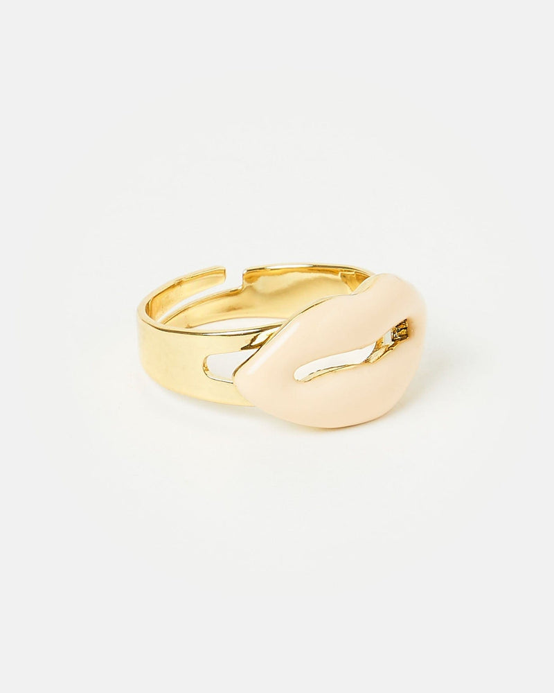 
                
                    Load image into Gallery viewer, Izoa Rings Izoa Lips Ring Gold Nude LIPSRING-NUD
                
            