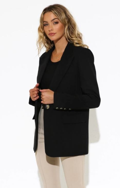 Madison The Label Audrey Blazer - Black - The Zebra Effect