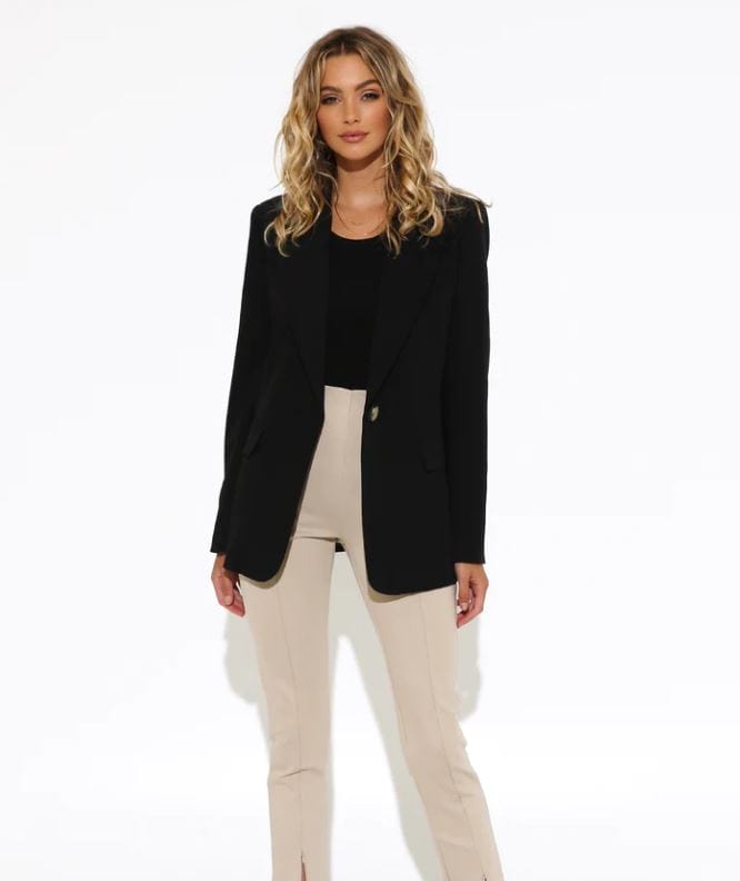 Madison The Label Audrey Blazer - Black - The Zebra Effect