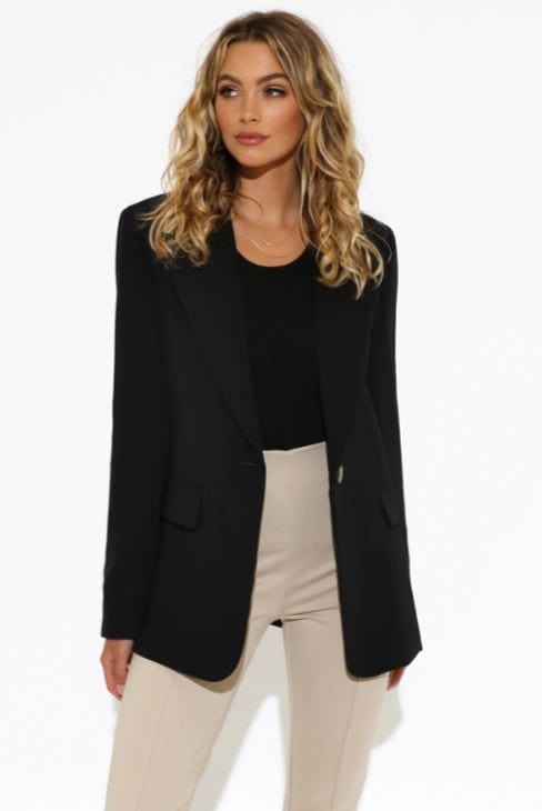 Madison The Label Audrey Blazer - Black - The Zebra Effect