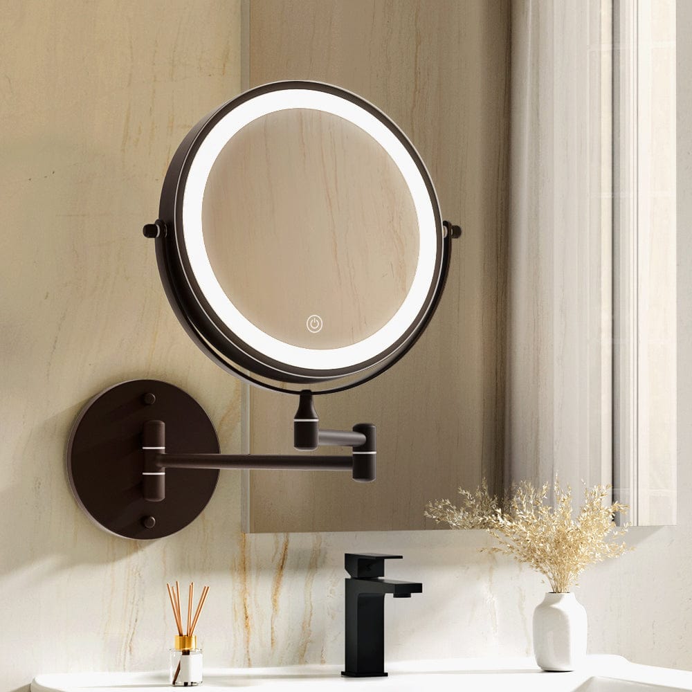 The Zebra Effect Health & Beauty > Makeup Mirrors Embellir Extendable Makeup Mirror 10X Magnifying Double-Sided Bathroom Mirror BR MM-E-EXTEN-10X-LED-7IN-BR
