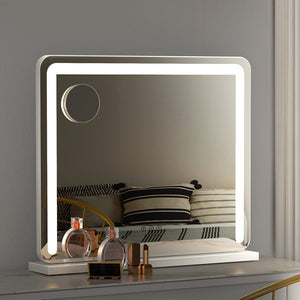 The Zebra Effect Health & Beauty > Makeup Mirrors Embellir Makeup Mirror With Light Hollywood Vanity LED Mirrors White 50X60CM MM-E-FRAME-5060LED-WH