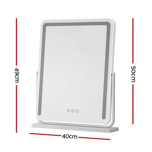 The Zebra Effect Health & Beauty > Makeup Mirrors Embellir Makeup Mirror with Lights Hollywood Vanity LED Mirrors White 40X50CM MM-E-STAND-4050LED-WH