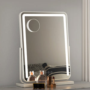 The Zebra Effect Health & Beauty > Makeup Mirrors Embellir Makeup Mirror with Lights Hollywood Vanity LED Mirrors White 40X50CM MM-E-STAND-4050LED-WH