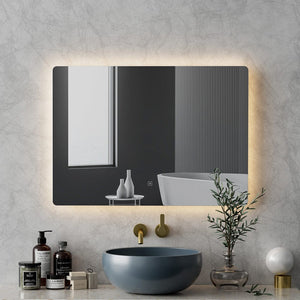 The Zebra Effect Health & Beauty > Makeup Mirrors Embellir Wall Mirror 70X50cm with LED Light Bathroom Home Decor Round Rectangle MM-E-WALL-REC-LED-5070