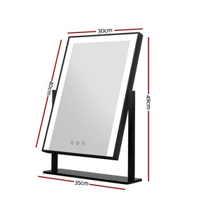 The Zebra Effect Health & Beauty > Makeup Mirrors Embellir Makeup Mirror 30x40cm with Led light Lighted Standing Mirrors Black MM-STAND-3040LED-BK