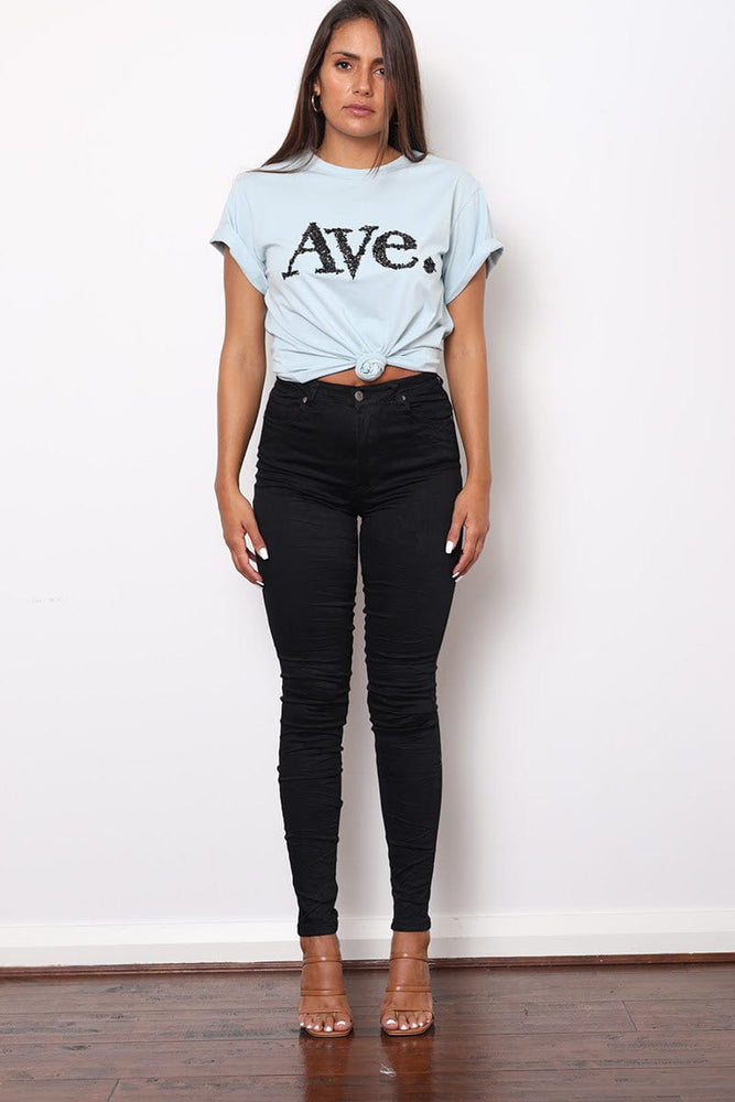 Refuge Denim Onyx Gelato Legs Ladies Jean Mid Rise - Black Full Mid Rise