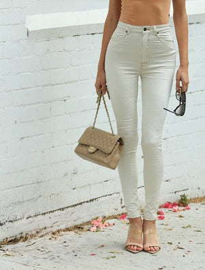 Refuge Denim Supa High Waist Gelato Legs - Beige Sand