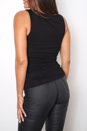 Refuge Denim Black Oil Rigger Jean - High Rise Waist (Rubber Sheen)