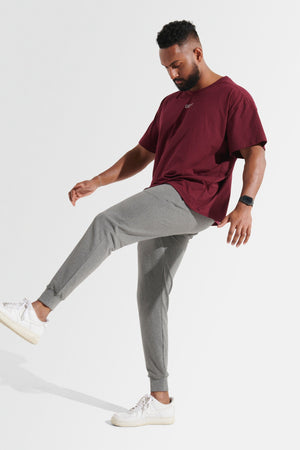Statement Oversized Tee - Burgundy