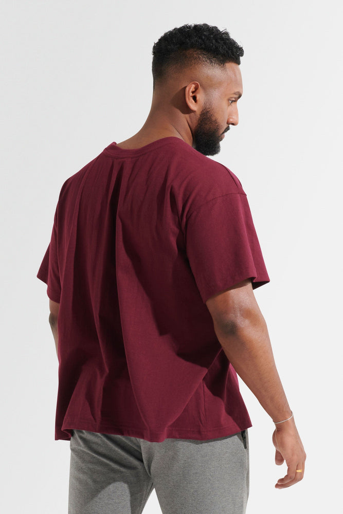 Statement Oversized Tee - Burgundy - The Zebra Effect