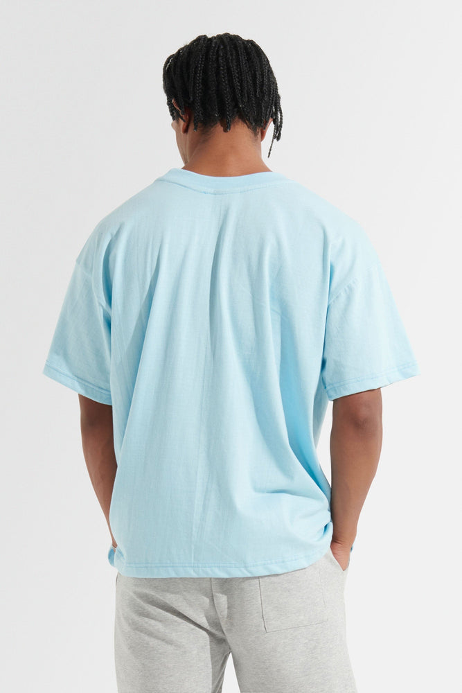 Statement Oversized Tee - Light Blue