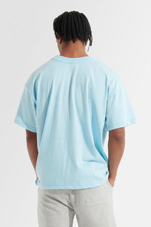 Statement Oversized Tee - Light Blue
