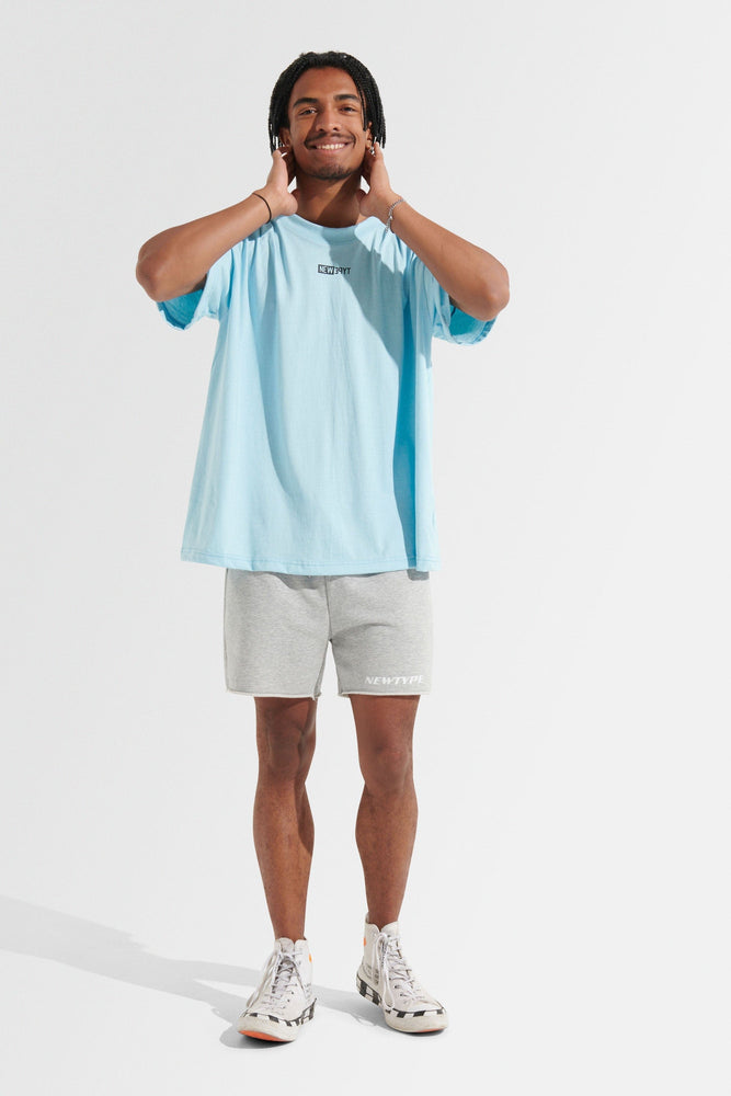 Statement Oversized Tee - Light Blue