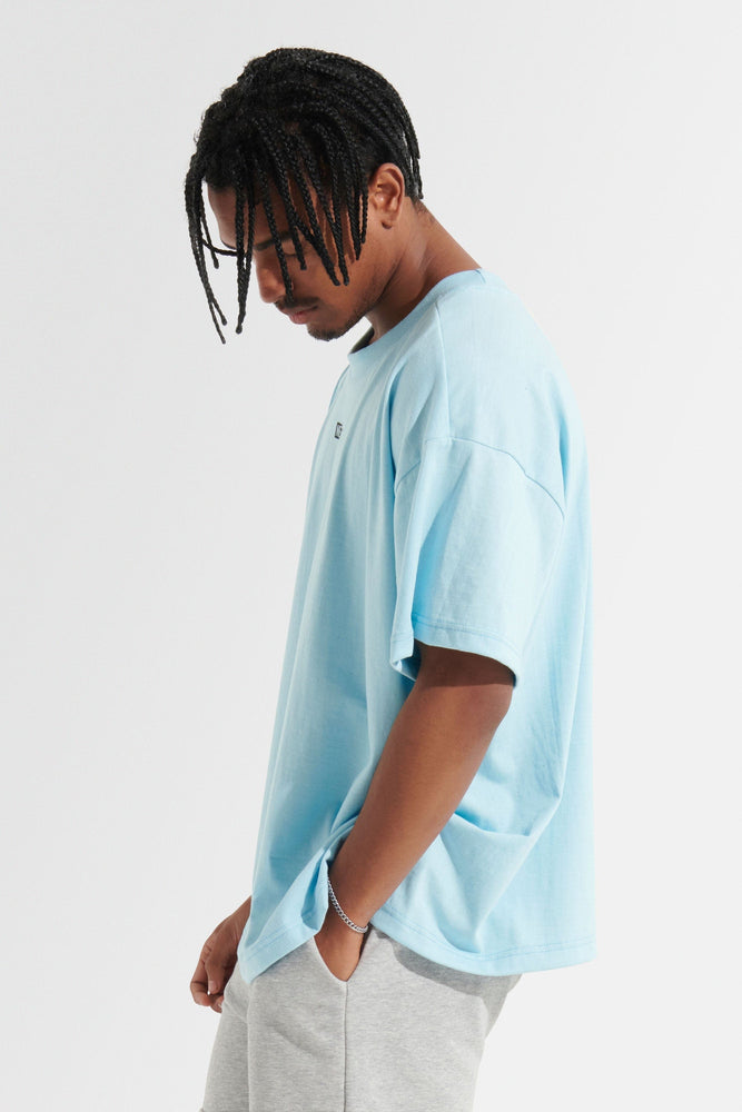 Statement Oversized Tee - Light Blue - The Zebra Effect