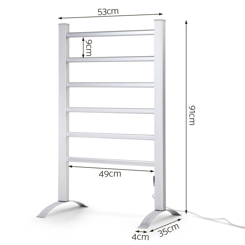 Heater Rail Rack Stand Devanti Electric Heated Towel Rail Rack 6 Bars Freestanding Clothes Dr