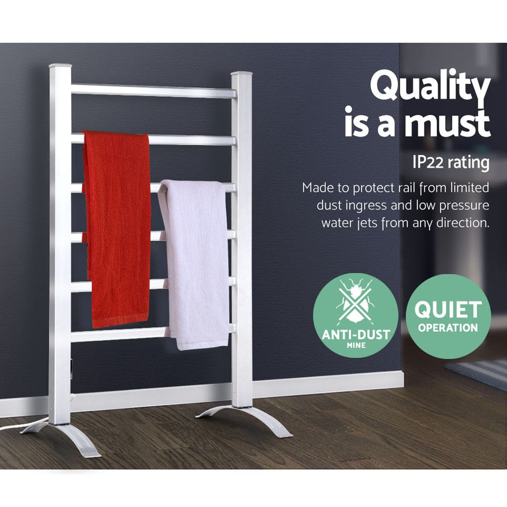 Heater Rail Rack Stand Devanti Electric Heated Towel Rail Rack 6 Bars Freestanding Clothes Dr