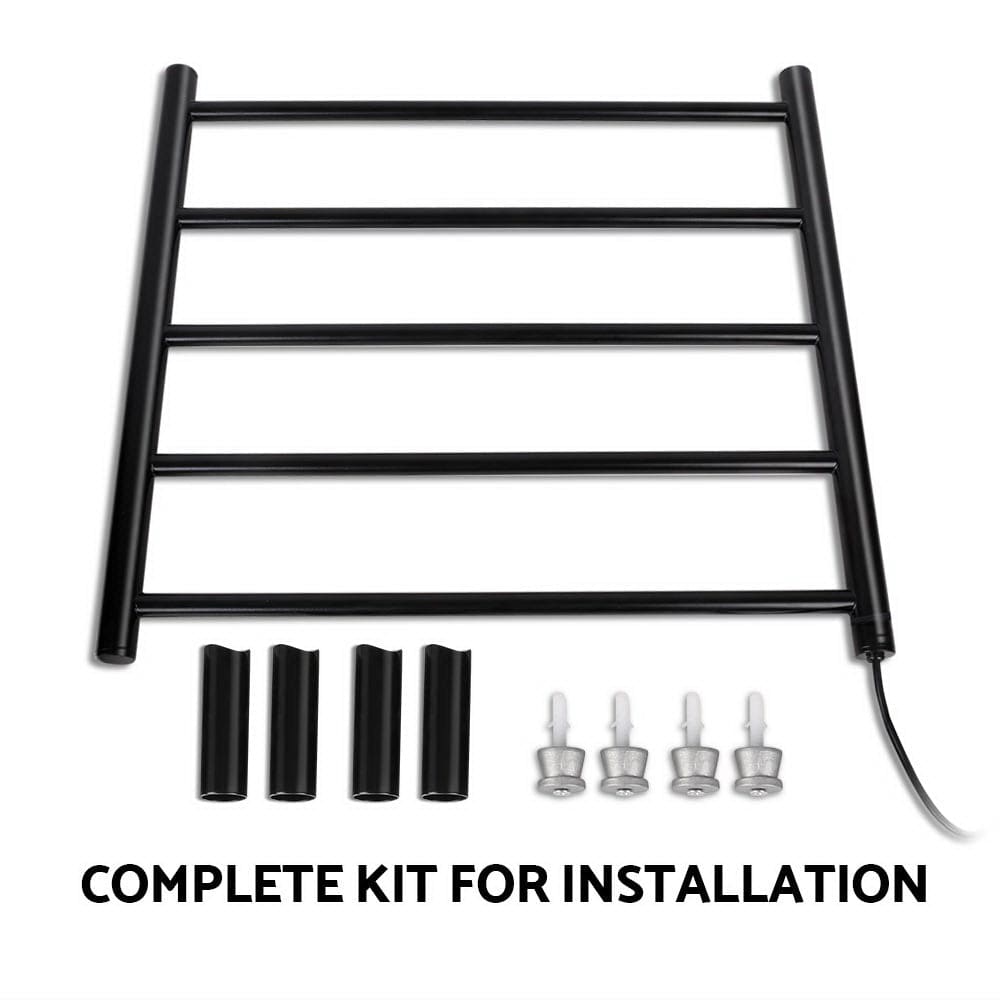 Heater Rail Rack Stand Devanti Electric Heated Towel Rail Rack 5 Bars Wall Mounted Clothes Dr