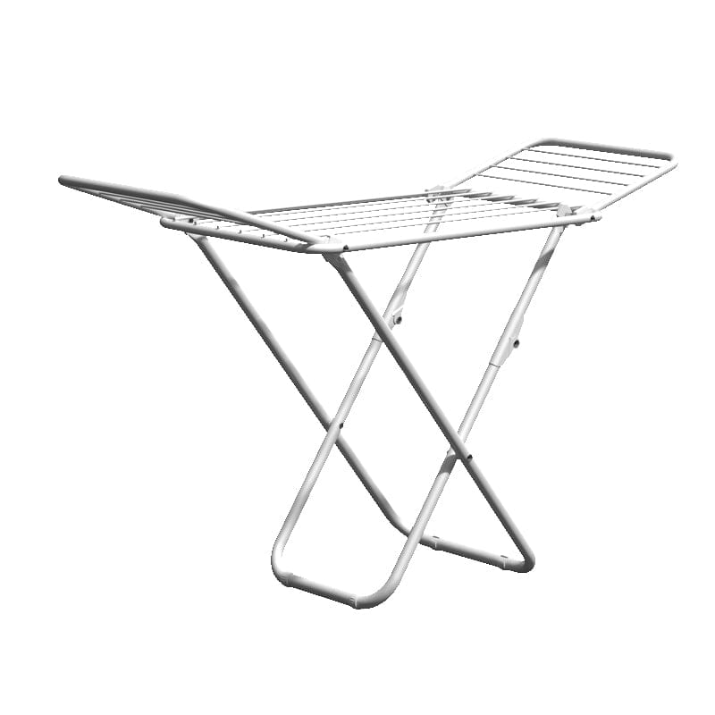 Upgrade Double Wing Floor Folding Drying Rack For Clothes Quilt Towel-