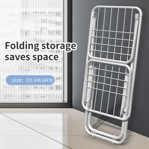 Upgrade Double Wing Floor Folding Drying Rack For Clothes Quilt Towel-