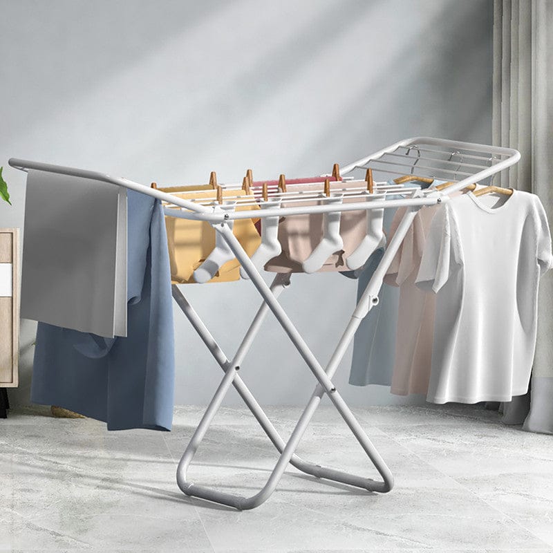Zebra Rack Upgrade Double Wing Floor Folding Drying Rack For Clothes Quilt Towel-
