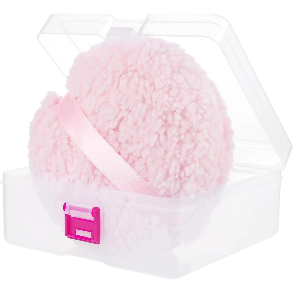 Body Powder Puff, 6 Inch Powder Puff with Storage Container Pink Soft
