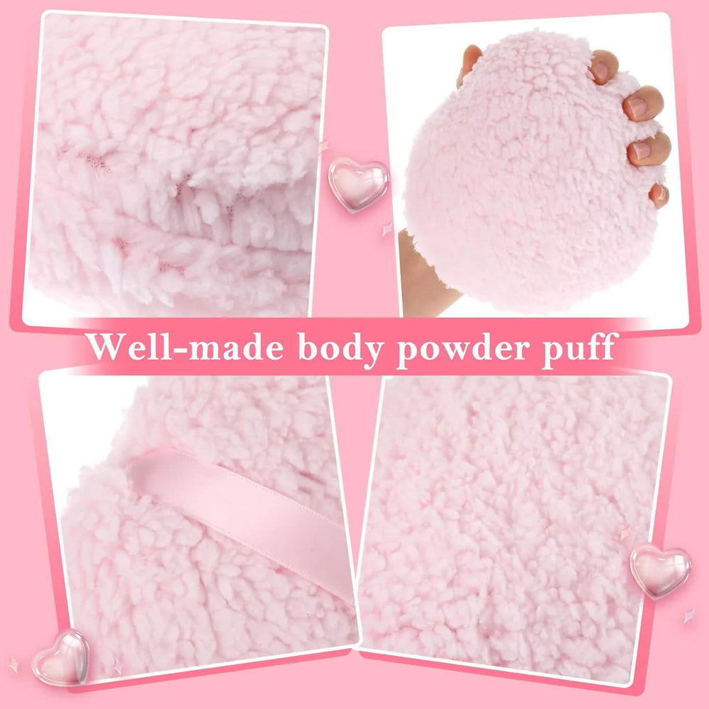 Body Powder Puff, 6 Inch Powder Puff with Storage Container Pink Soft