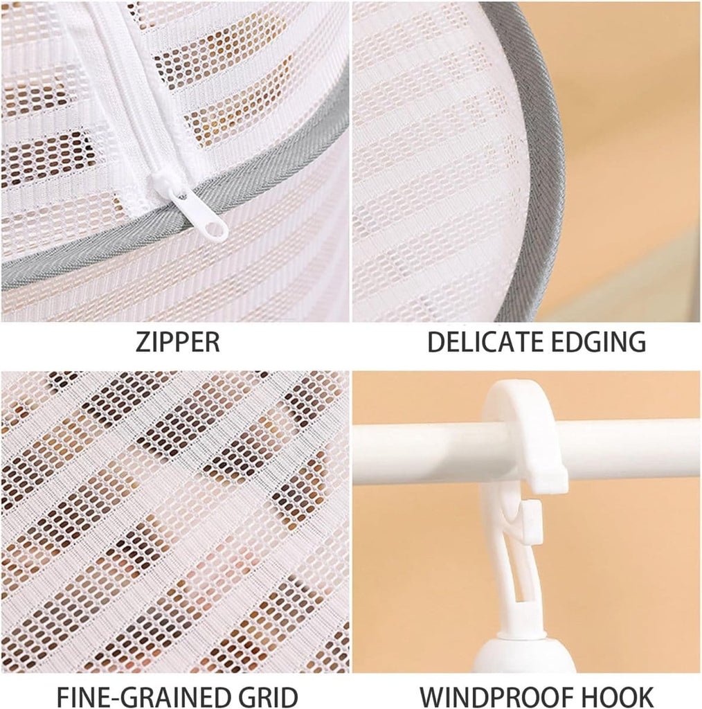 Clothes Drying Rack - Three-Tier Mesh Hanging Drying Rack - Foldable