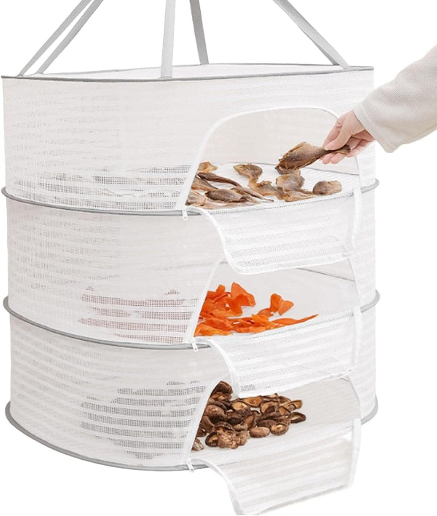 Clothes Drying Rack - Three-Tier Mesh Hanging Drying Rack - Foldable