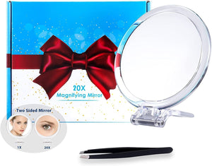 The Zebra Effect Health & Beauty > Makeup Mirrors 20X Magnifying Hand Mirror Two Sided Use for Makeup Application, Tweezing, and Blackhead/Blemish Removal (15 cm) V178-14094