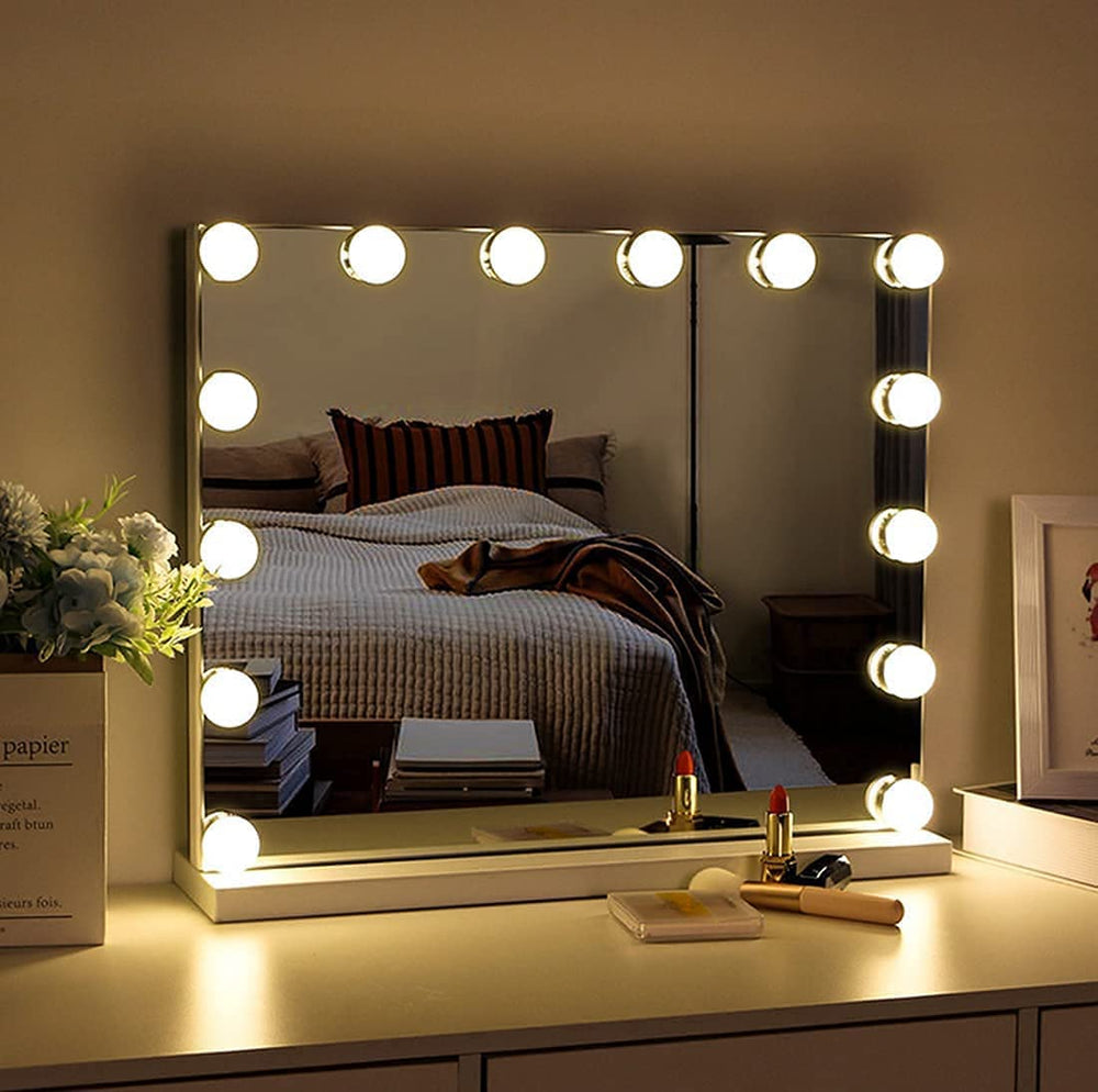The Zebra Effect Health & Beauty > Makeup Mirrors Hollywood Vanity Style LED Makeup Lights Mirror with 3 Color Modes Lights with 10 Dimmable Bulbs (Mirror Not Include) V178-14674