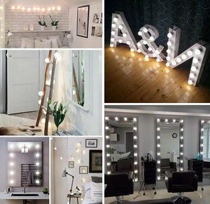 The Zebra Effect Health & Beauty > Makeup Mirrors Hollywood Vanity Style LED Makeup Lights Mirror with 3 Color Modes Lights with 10 Dimmable Bulbs (Mirror Not Include) V178-14674