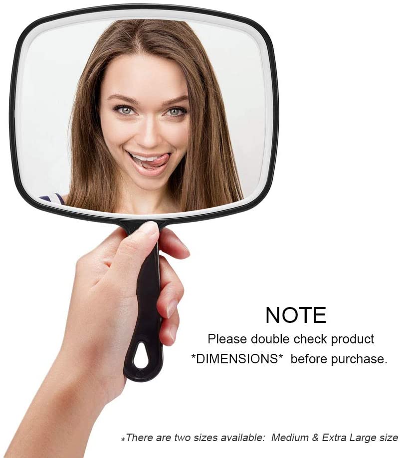 The Zebra Effect Health & Beauty > Makeup Mirrors Extra Large Black Handheld Mirror with Handle (24 x 16 cm) V178-43918