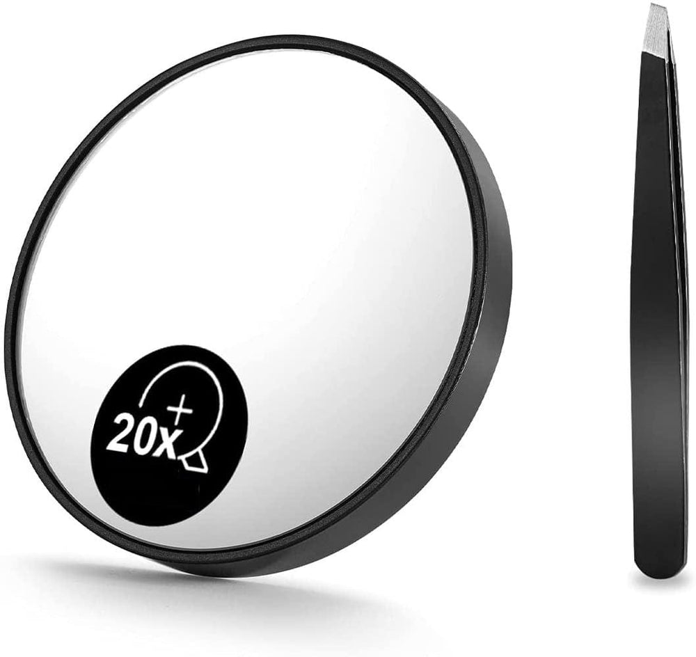 The Zebra Effect Health & Beauty > Makeup Mirrors 20X Magnifying Mirror and Eyebrow Tweezers Kit for Travel V178-44342