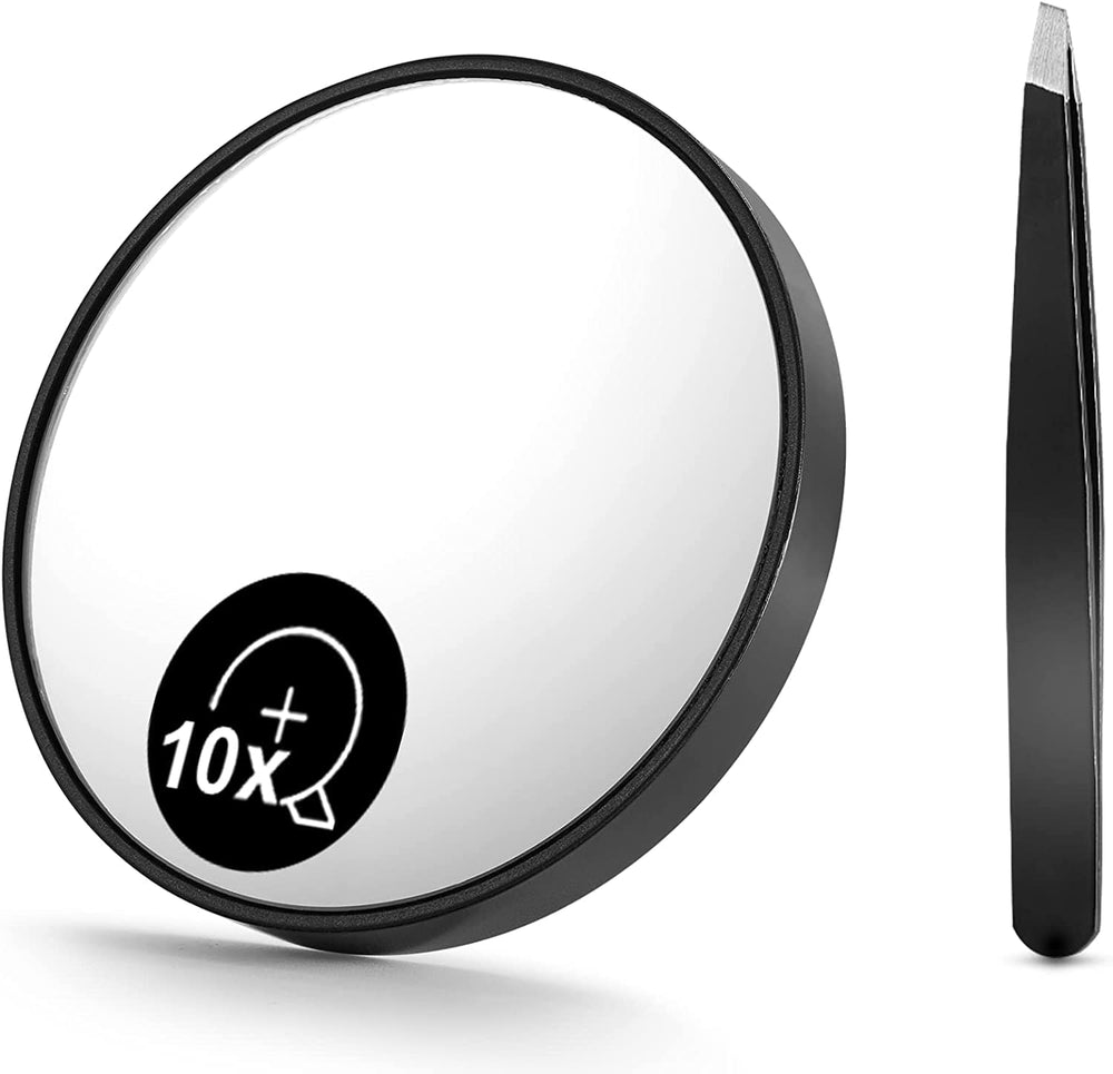 The Zebra Effect Health & Beauty > Makeup Mirrors 10X Magnifying Mirror and Eyebrow Tweezers Kit for Travel V178-44359