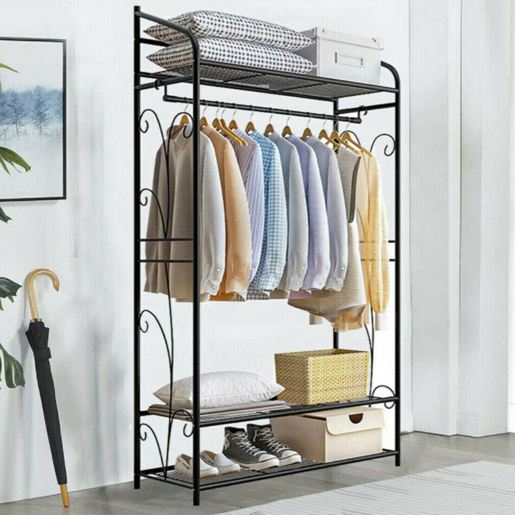 Extra Large Iron Clothes Rack Garment Hanging Stand