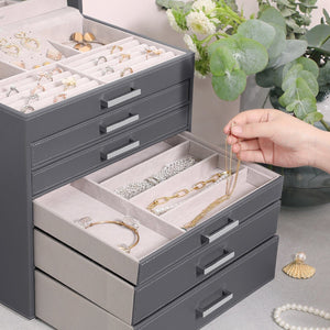 Jewellery White Box, 6 Layers,  5 Drawers - The Zebra Effect